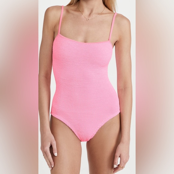 Hunza G Pamela one-piece suit in bubblegum pink - Picture 1 of 3